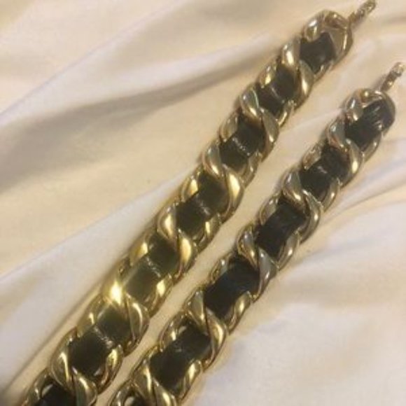 Chanel black leather and gold belt main image 9
